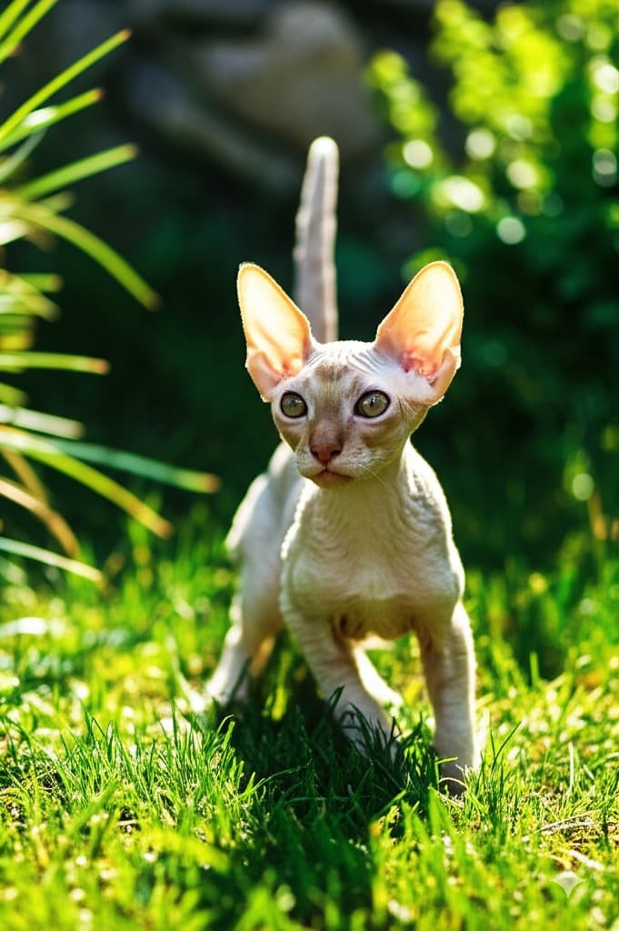 Devon Rex cat relaxing indoors