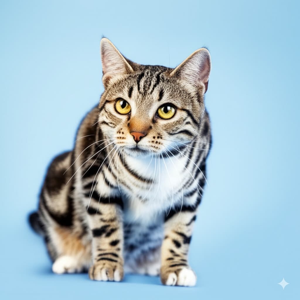 Close-up showing the typical features of a Domestic Shorthair cat