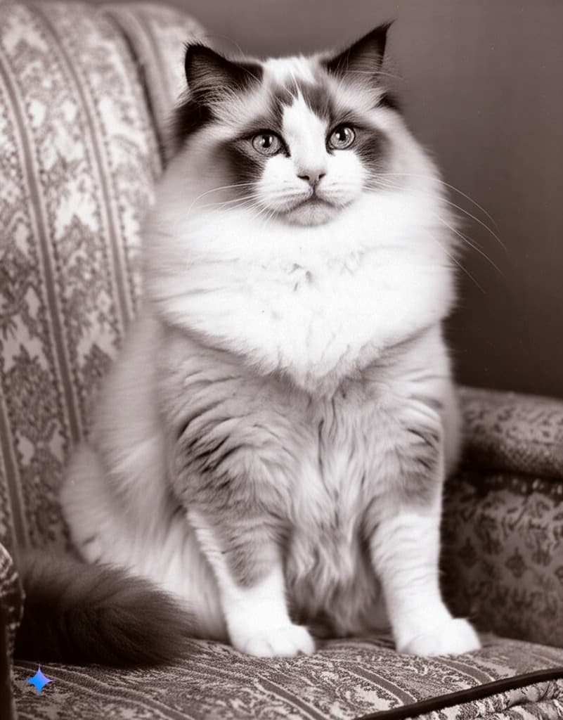 An early photograph of Ragdoll cats