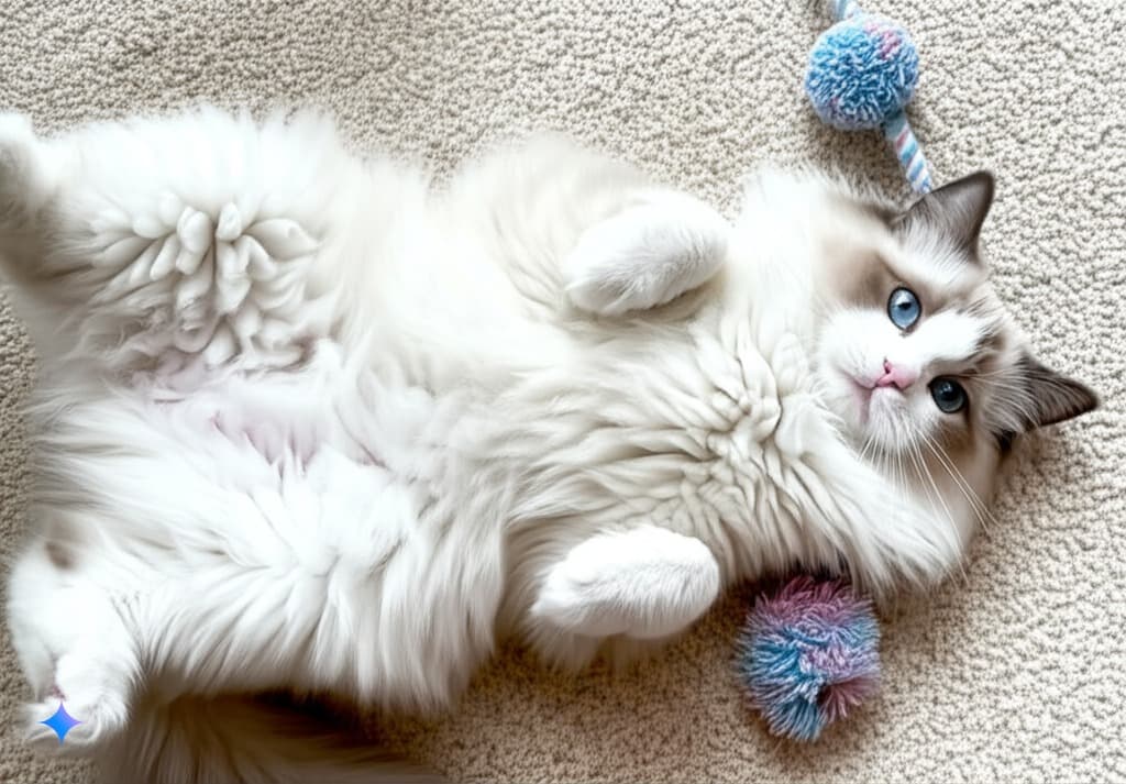 A beautiful Ragdoll cat showcasing its features