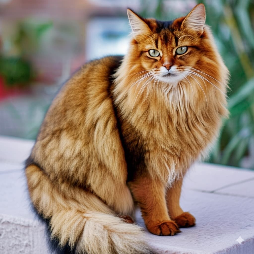 Somali Cat in a home environment