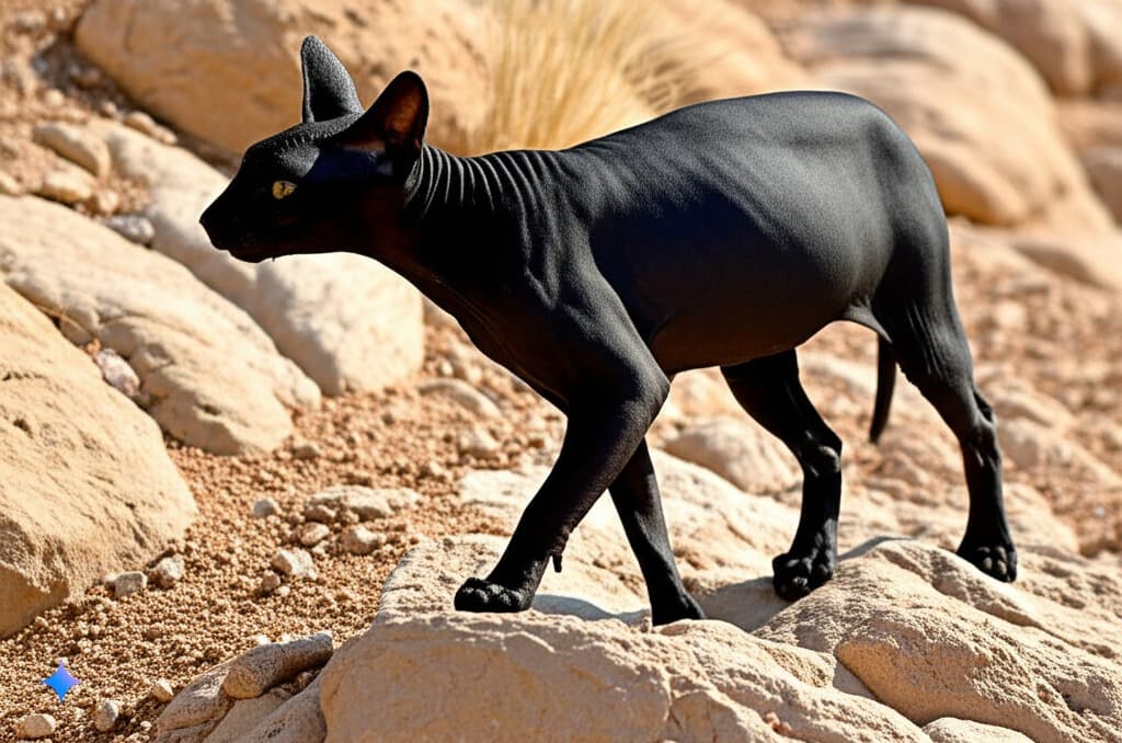 Sphynx cat in a warm home environment