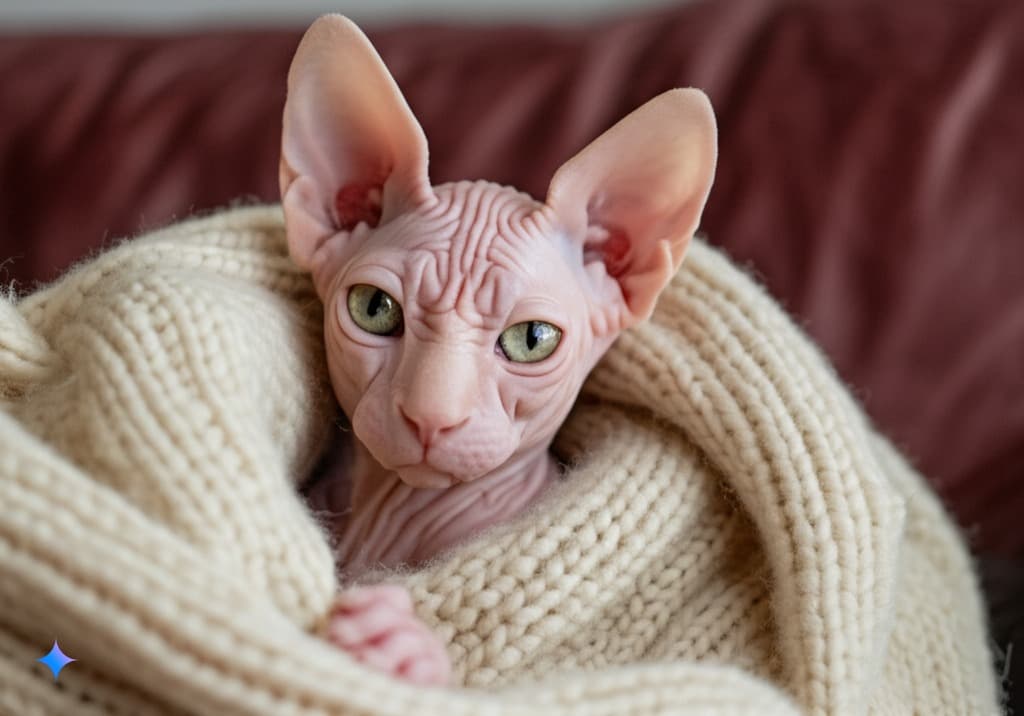 Close-up of a Sphynx cat